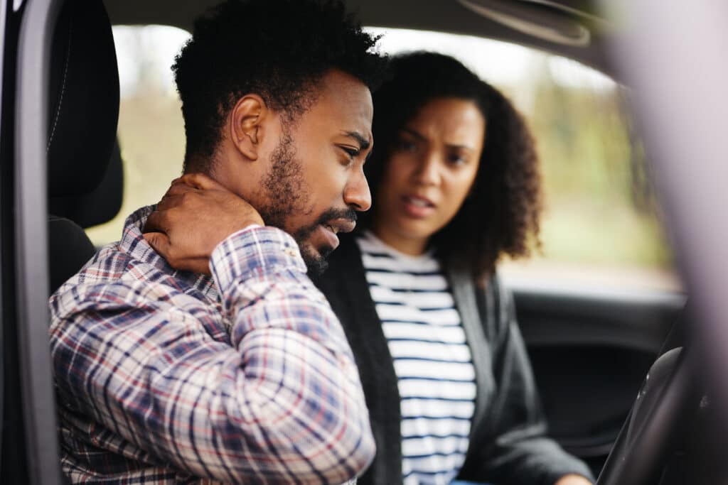 Couple Inside Car After Road Traffic Accident